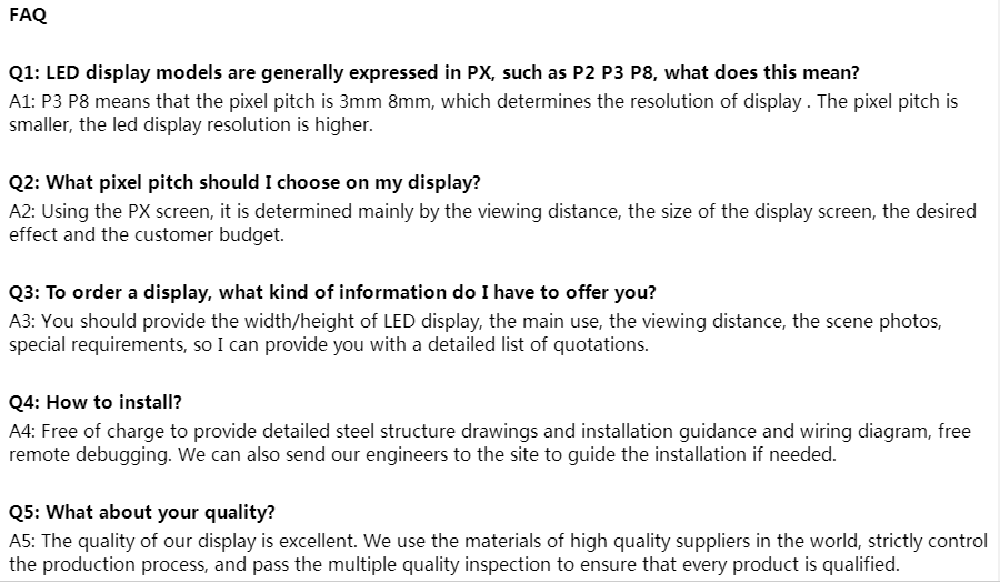 FAQ zum LED-Bildschirm